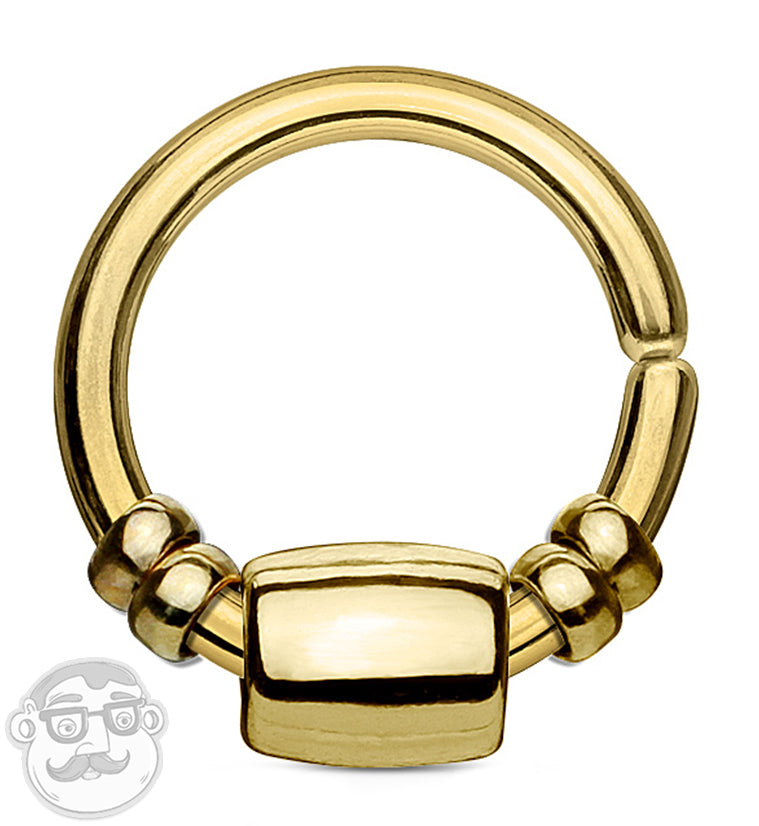 Gold PVD Removable Barrel Annealed Seamless Ring