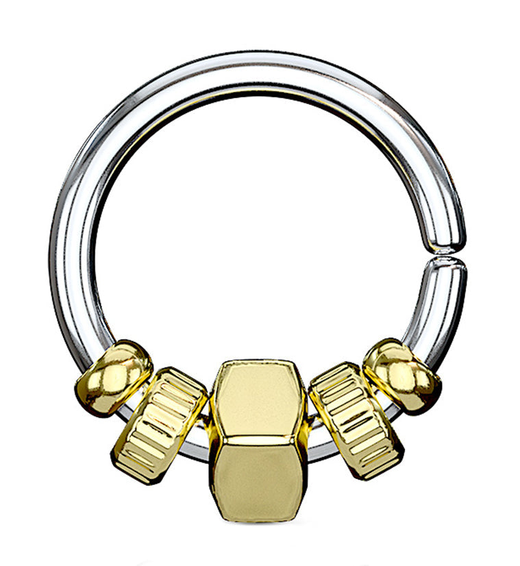 Gold Removable Bolt Annealed Seamless Ring