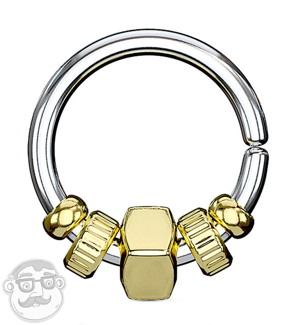 Gold Removable Bolt Annealed Seamless Ring