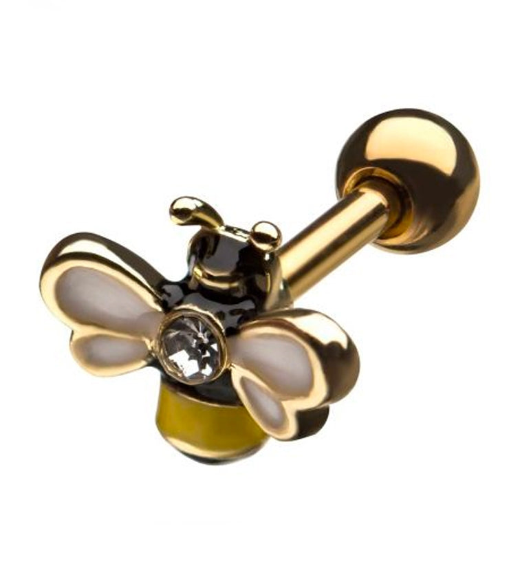 18G Gold PVD Bumblebee Cartilage Barbell
