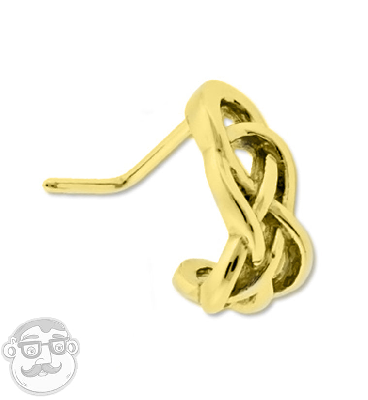 18G Gold PVD Celtic Braid Nose Curve Ring