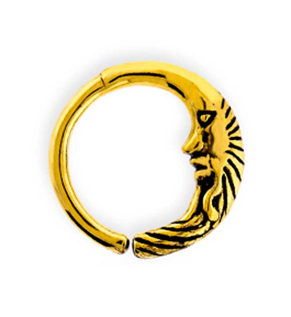 Gold Crescent Moon Seamless Ring