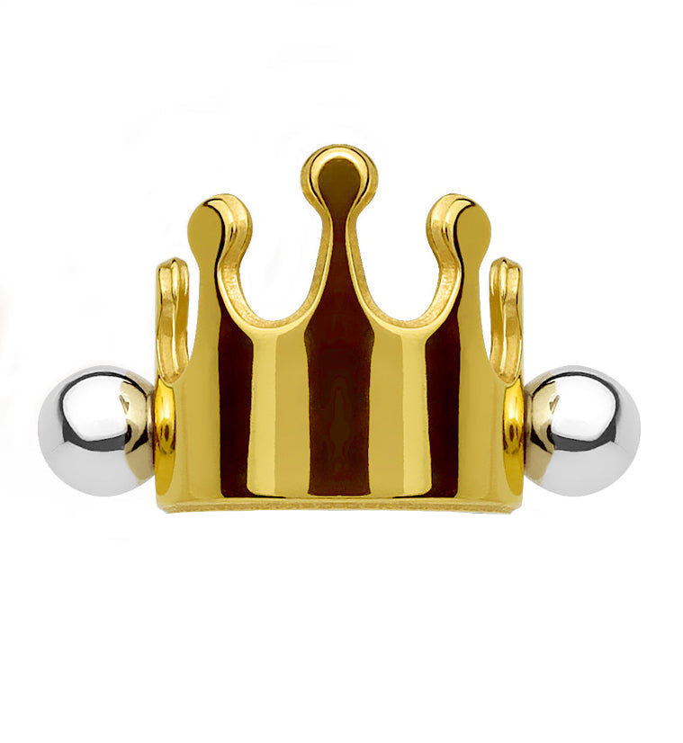 16G PVD Gold Crown Helix / Cartilage Barbell