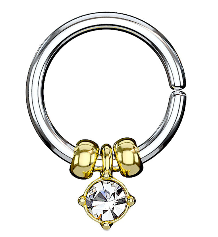 Gold Removable CZ Annealed Seamless Ring