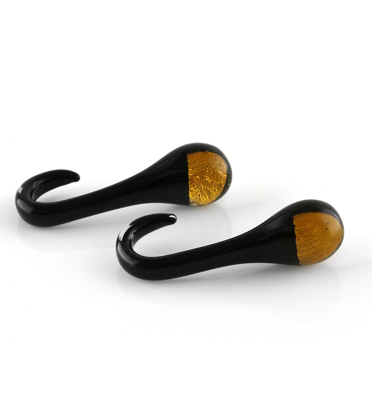 Gold Drip Glass Ear Weights