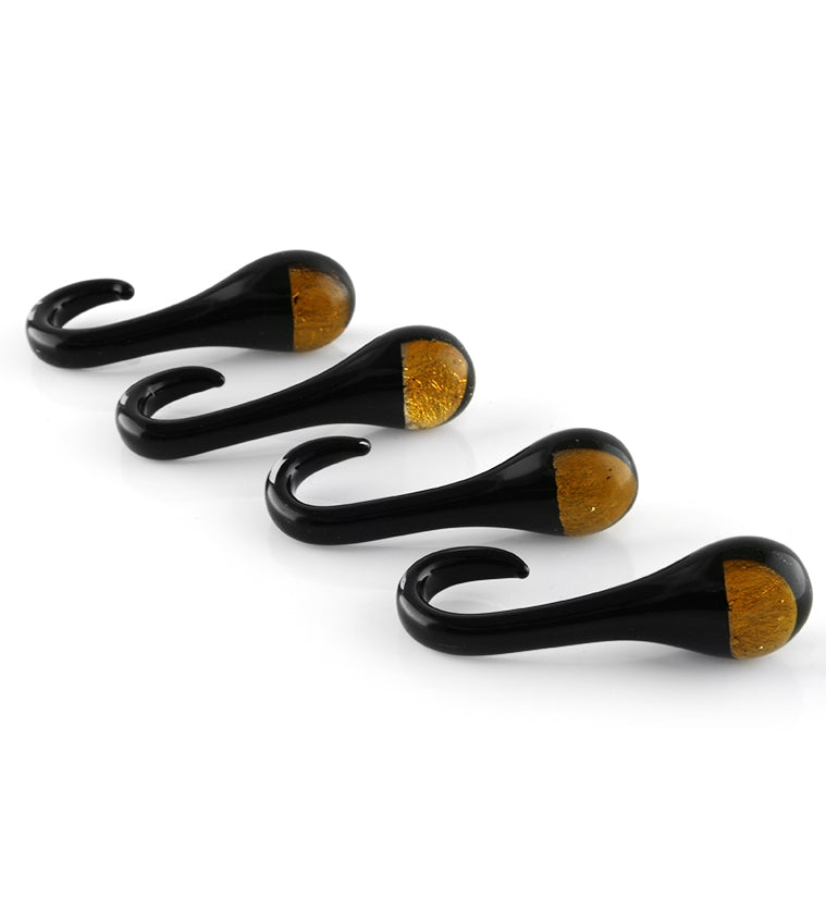 Gold Drip Glass Ear Weights