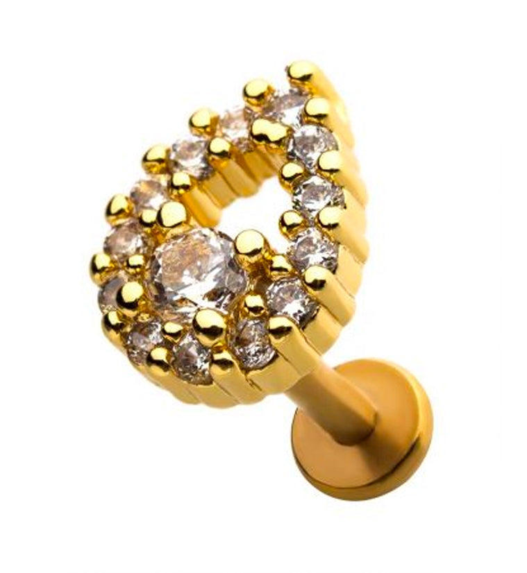 18G Gold PVD Drop CZ Labret