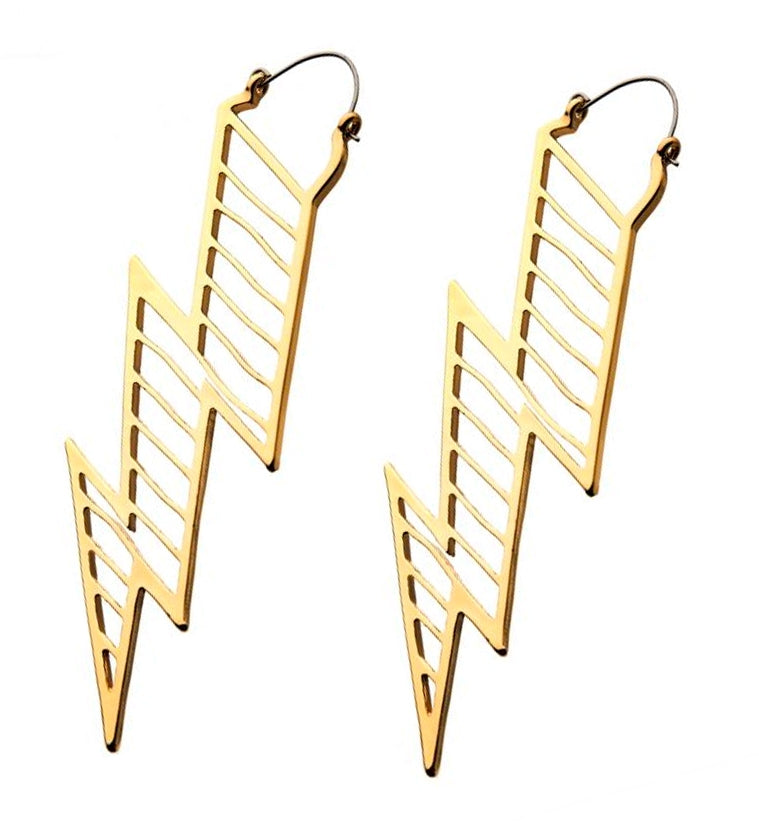 20G Golden Electric Bolt Plug Hoops