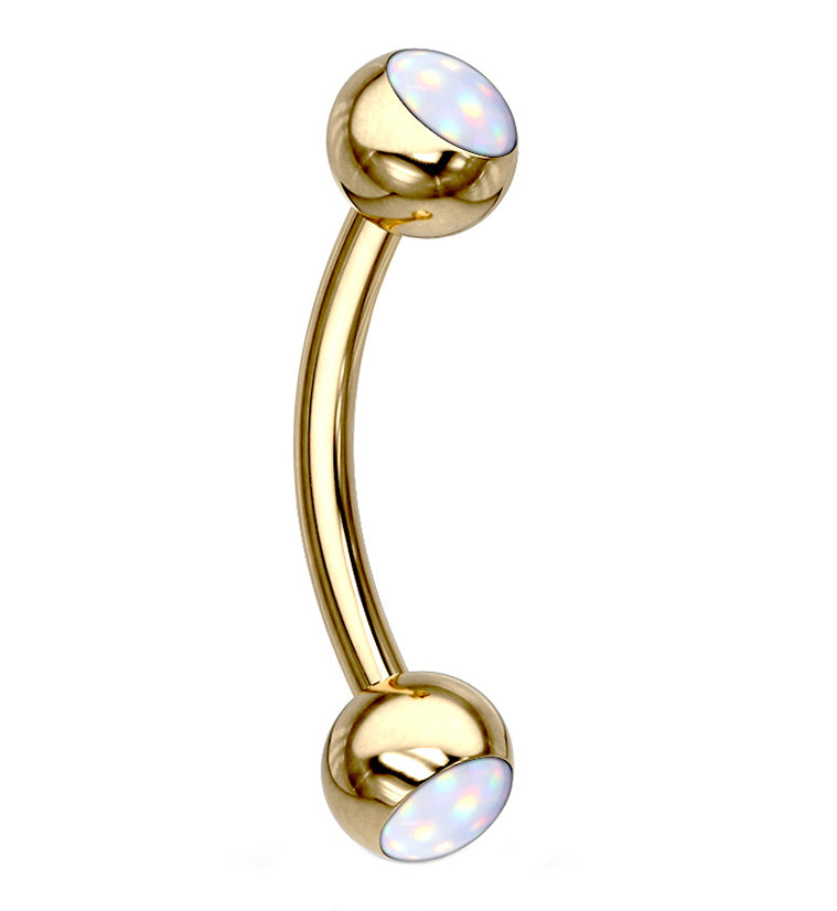 Gold PVD Escent Stainless Steel Curved Barbell