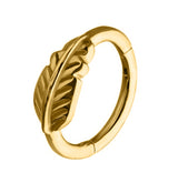 Gold PVD Feather Hinged Segment Ring