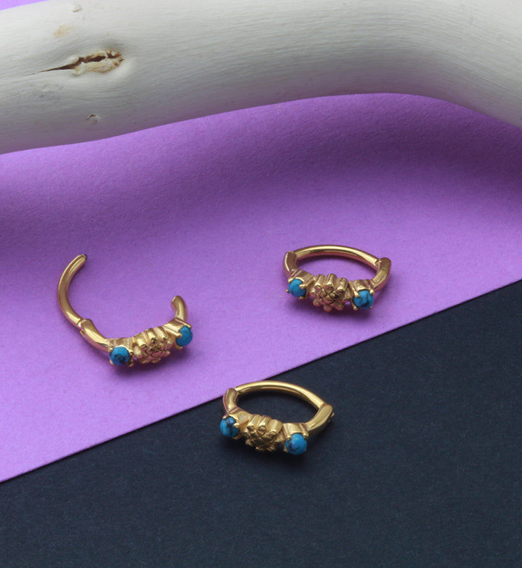 16G Gold PVD Flower Cab Rook Clicker