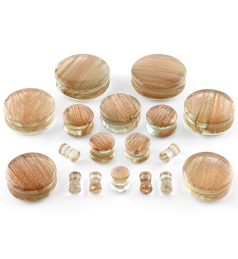Golden Glitz Glass Plugs