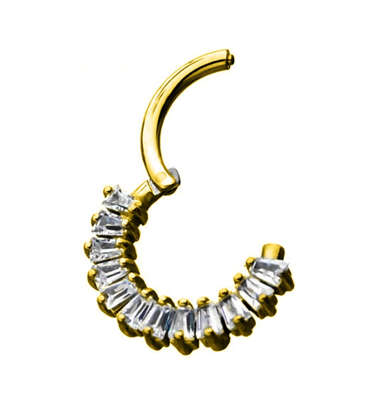 Gold PVD Gullian CZ Hinged Segment Ring