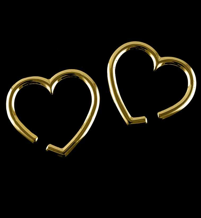 Gold PVD Hanging Heart Ear Weights