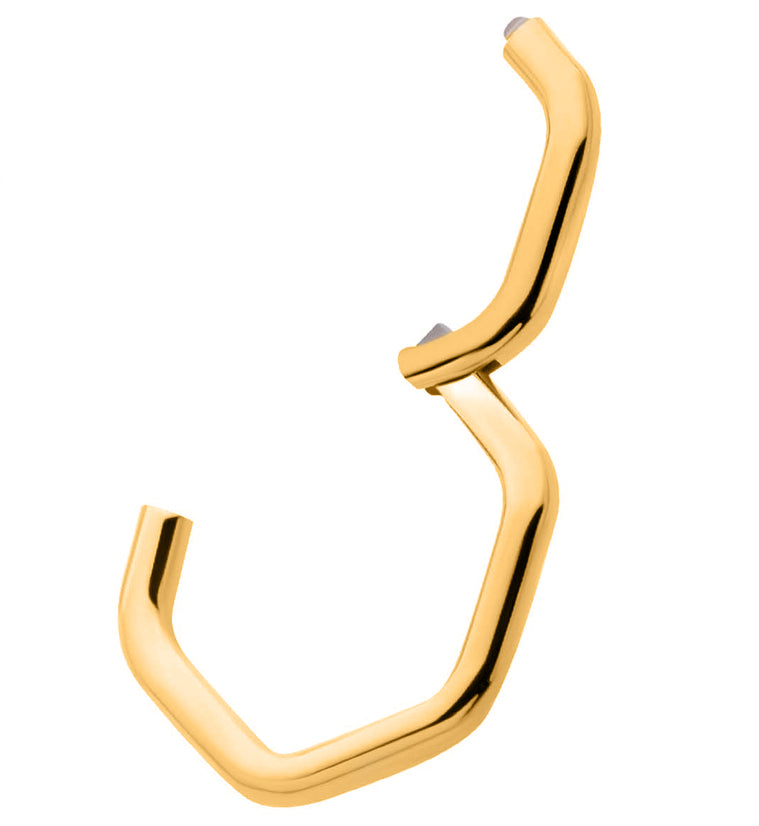 Gold PVD Hex Stainless Steel Hinged Segment Ring