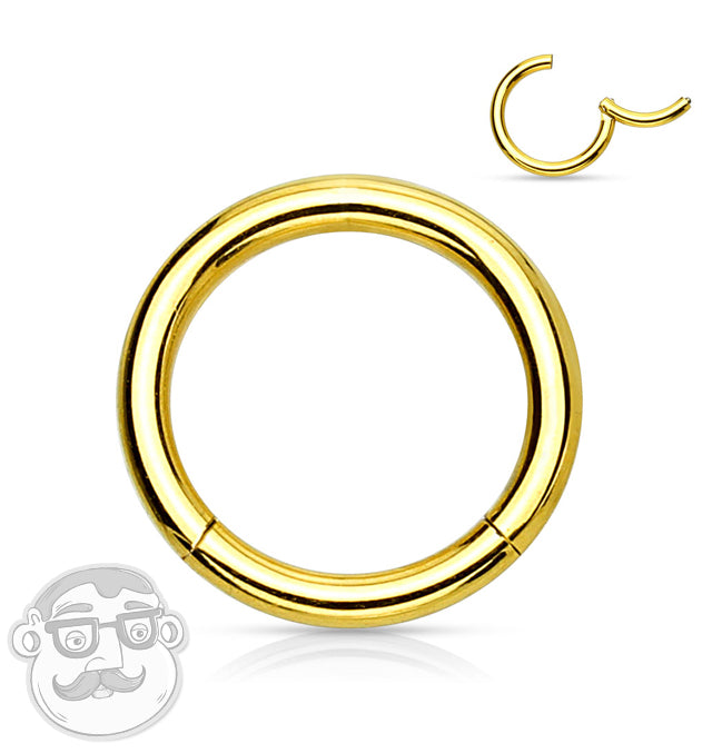 Gold Plated Hinged Stainless Steel Segment Hoop Ring