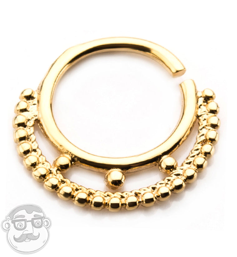 16G Iota PVD Gold Stainless Steel Septum Ring