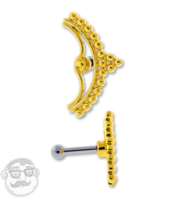 16G Gold PVD Levity Tragus / Cartilage Barbell