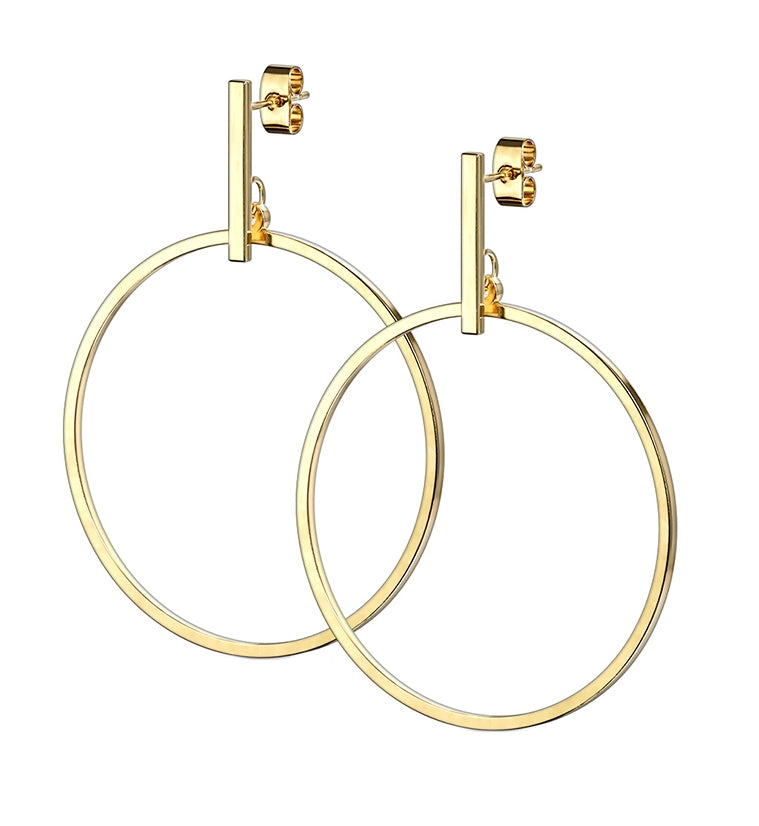 Gold PVD Spherical Hanging Earrings