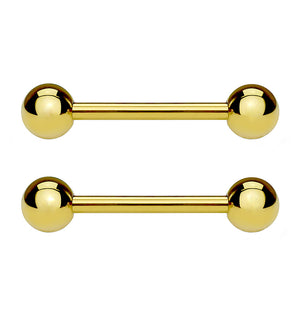 Gold Nipple Rings | Gold Nipple Barbells | Gold Nipple Jewelry