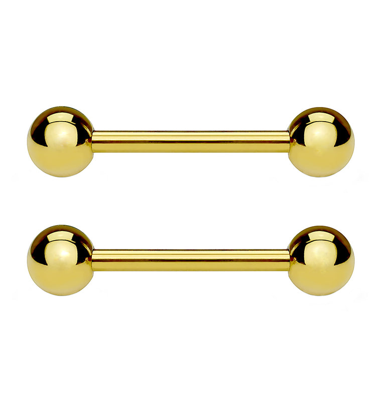 Gold Plated Stainless Steel Nipple Ring Bar