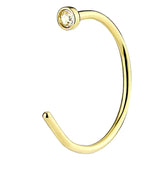 20G Clear Gem Gold PVD Stainless Steel Nose Hoop Ring