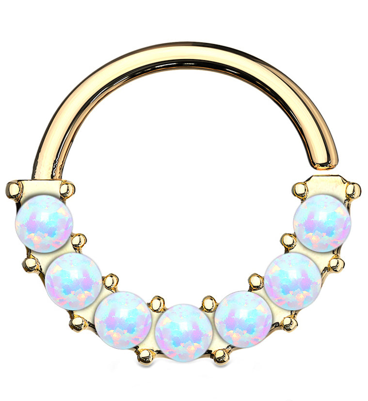 Gold PVD Opal Escent Seamless Ring