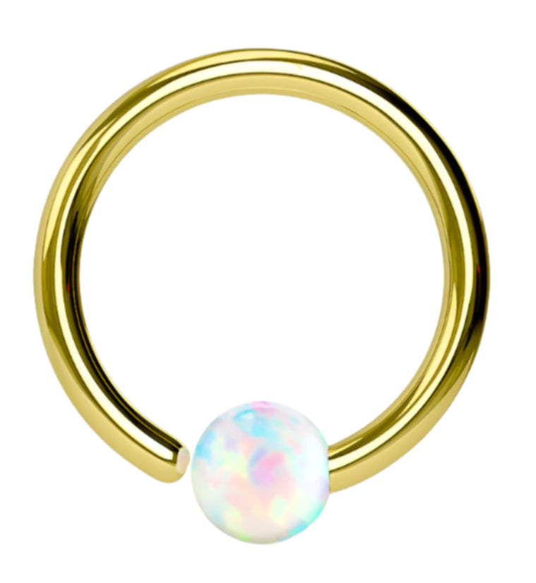 Rose Gold PVD Opalite Fixed Captive Ring