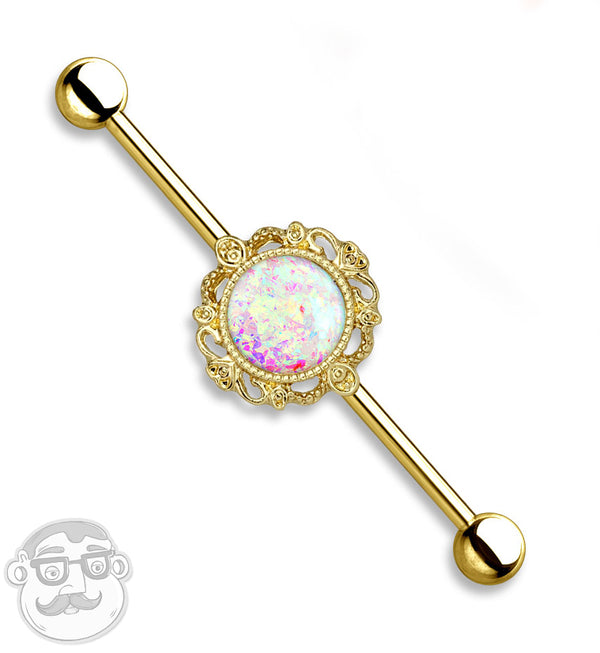 Ornamental Synthetic Opalite Industrial Barbell