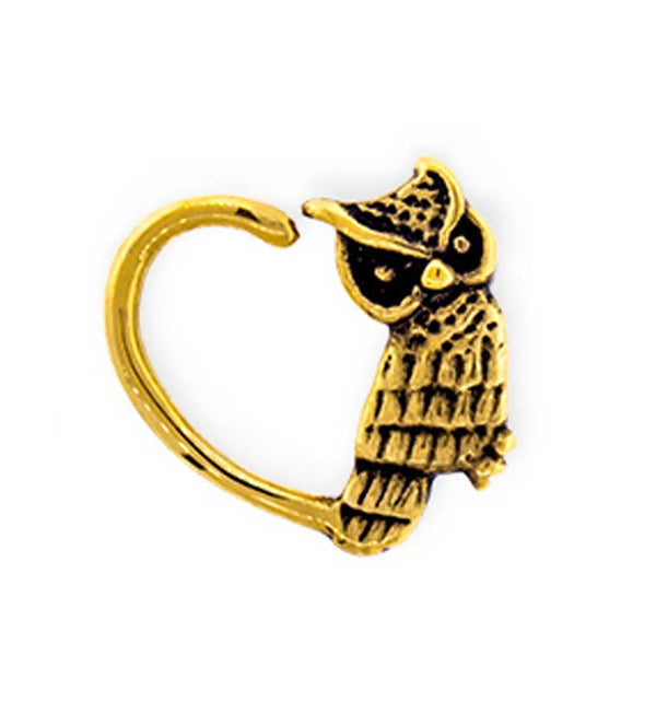Gold Owl Heart Seamless Ring