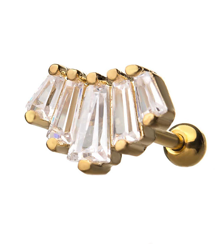 18G Gold PVD Paragem CZ Cartilage Barbell