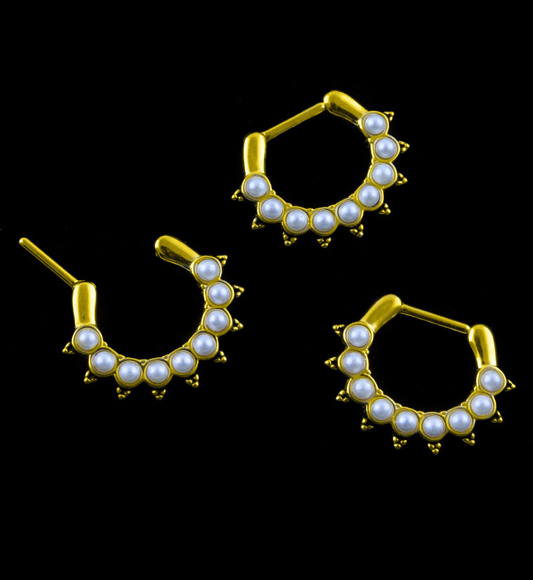 16G Pin Pearl Gold PVD Septum Clicker