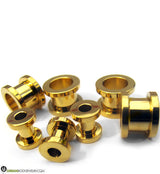 Gold Plated Stainless Steel Screw on Tunnels