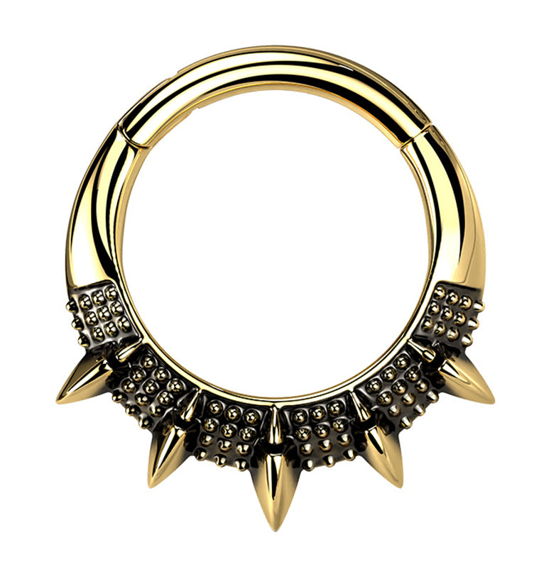 Gold PVD Barbed Hinged Segment Ring
