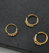 Gold PVD Beaded Annealed Seamless Hoop Ring