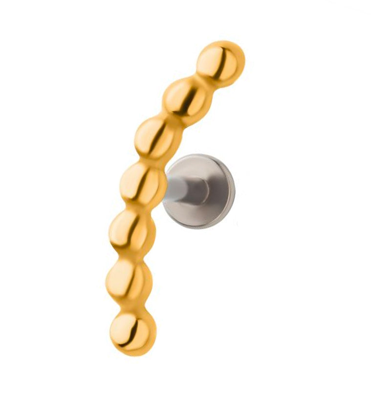 Gold PVD Beaded Arc Labret Post