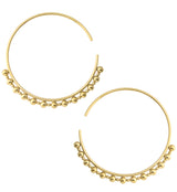 Gold PVD Beaded Hoop Stainless Steel Ear Weights