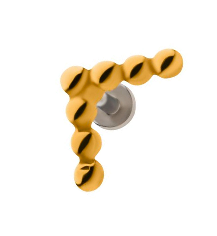 Gold PVD Beaded Point Labret Post