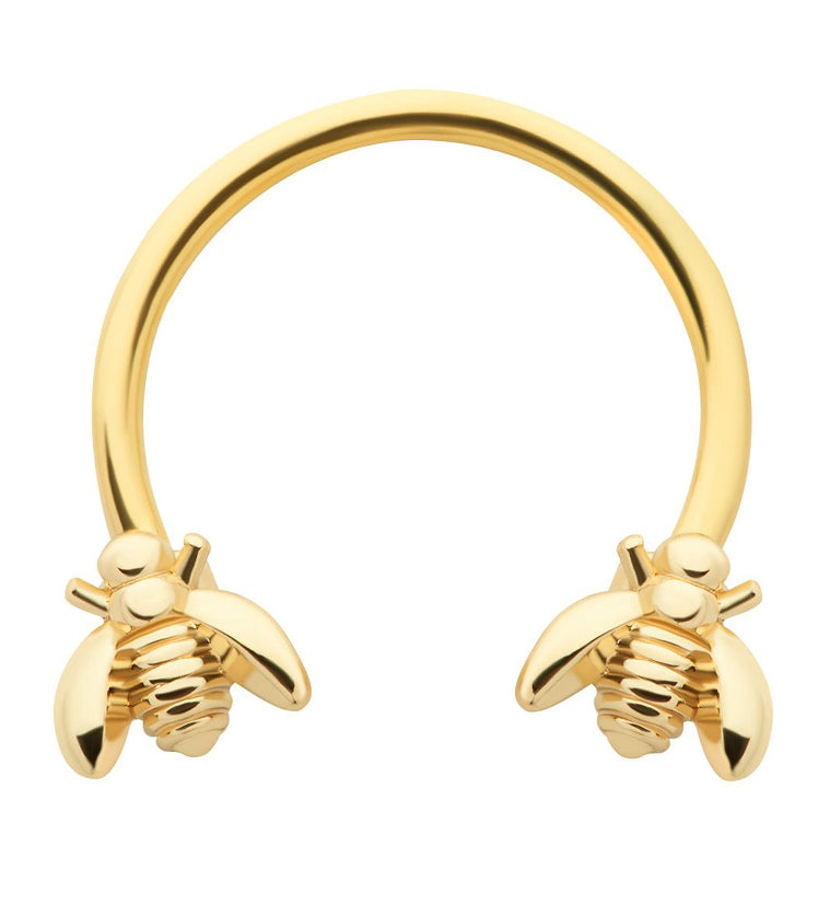 Gold PVD Bee Circular Barbell