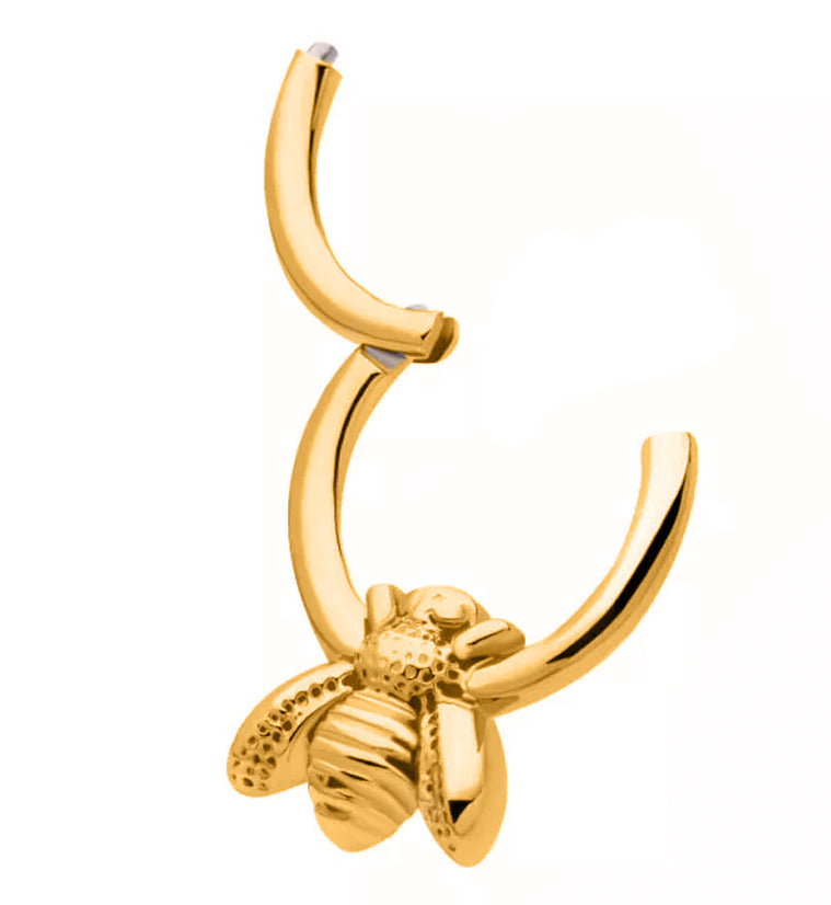 Gold PVD Bee Stainless Steel Hinged Segment Ring