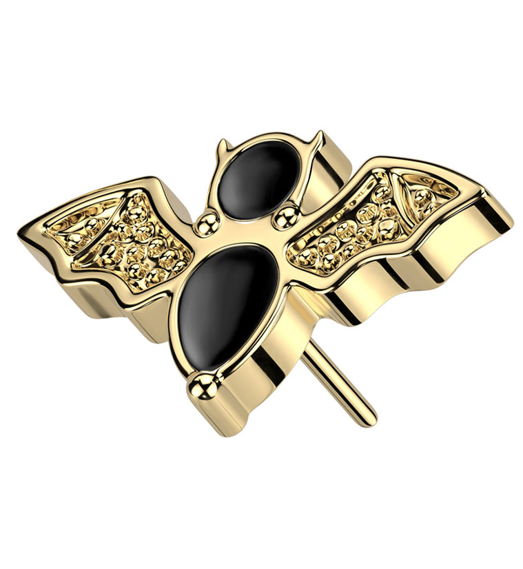 Gold PVD Black Bat Titanium Threadless Top