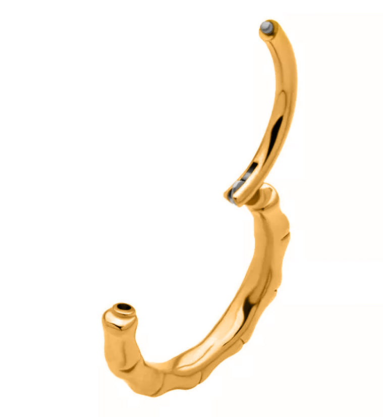 Gold PVD Bracket Stainless Steel Hinged Segment Ring