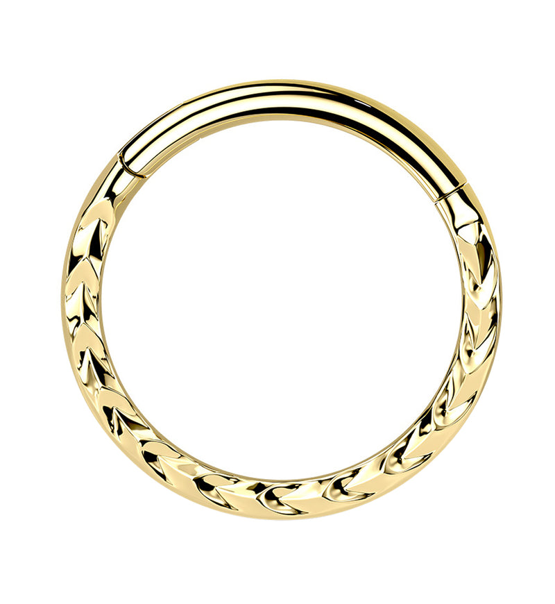 Gold PVD Braided Hinged Segment Ring