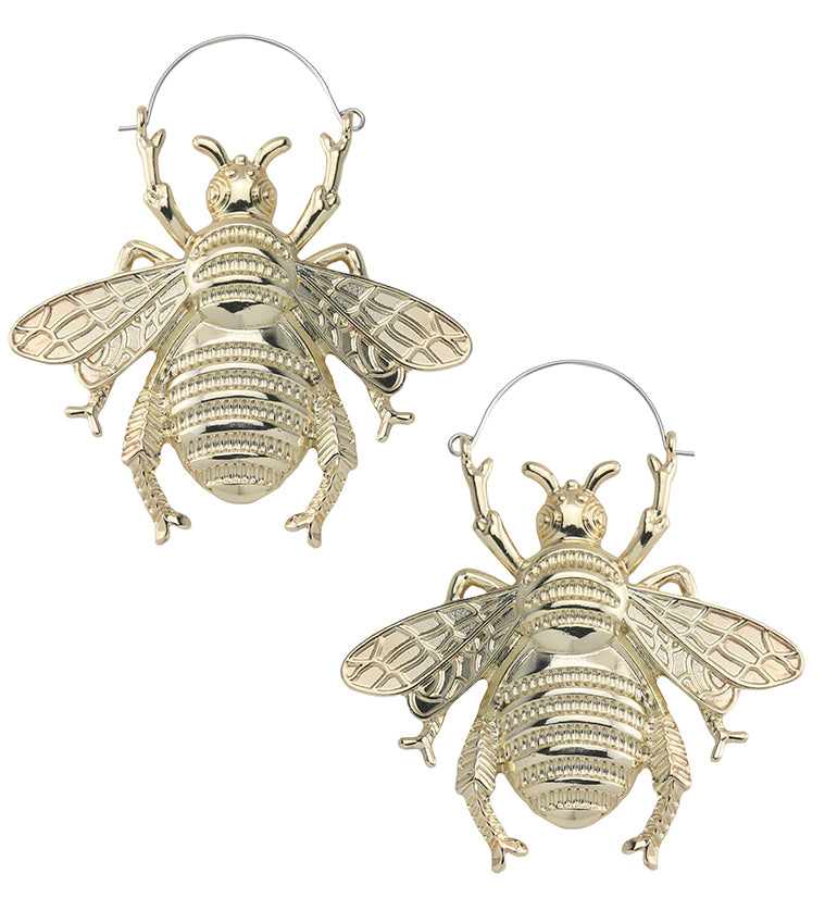 Gold PVD Bumblebee Plug Hoops