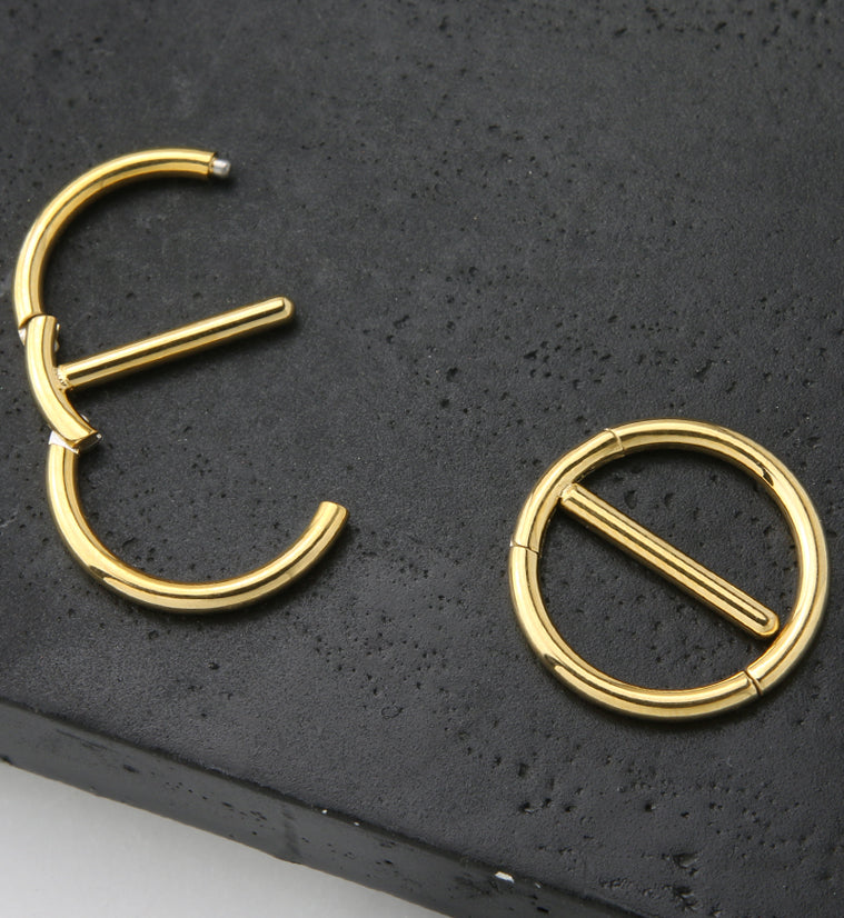Gold PVD Circlet Stainless Steel Nipple Clicker Ring