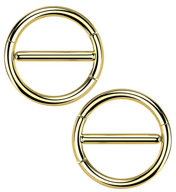 Gold PVD Circlet Stainless Steel Nipple Clicker Ring