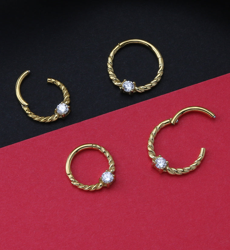 Gold PVD Coil Hinged Segment Ring