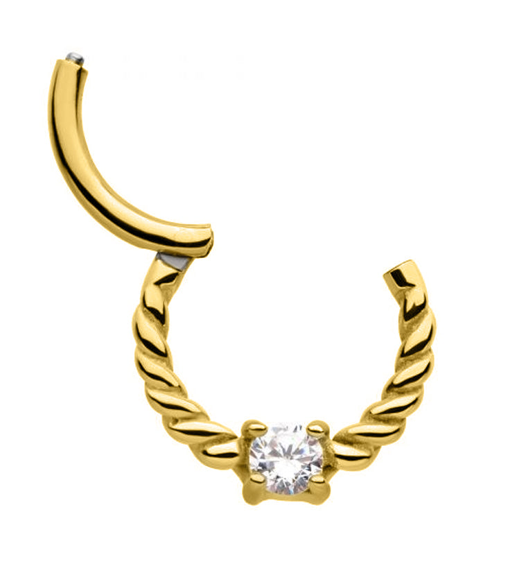 Gold PVD Coil Hinged Segment Ring