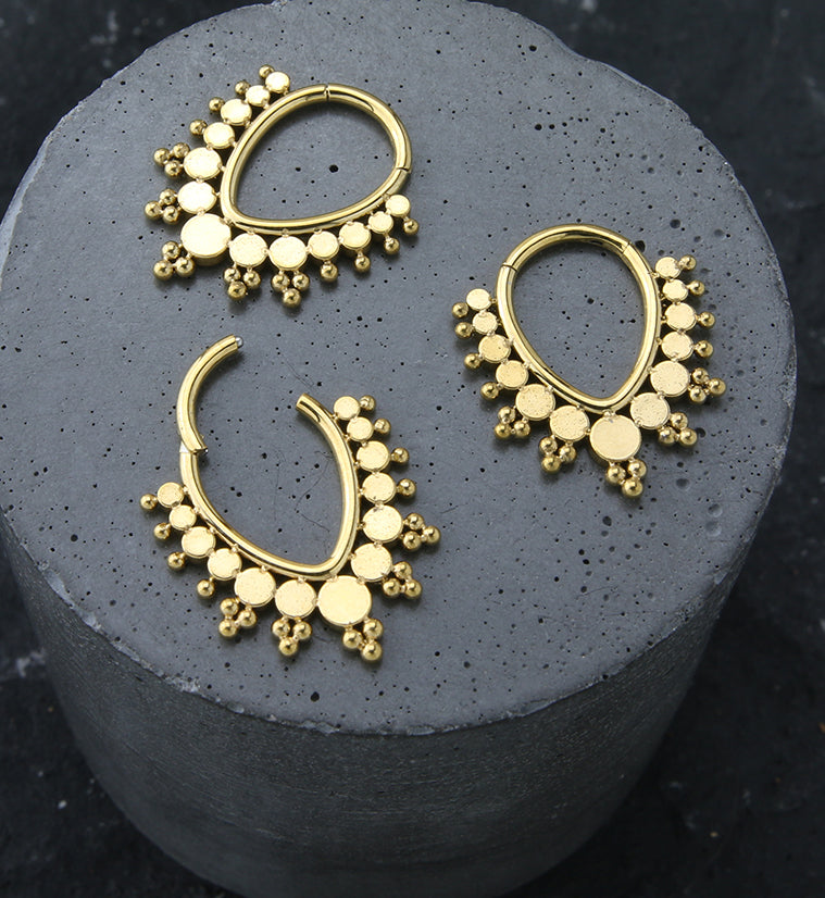 Gold PVD Colure Stainless Steel Hinged Segment Ring