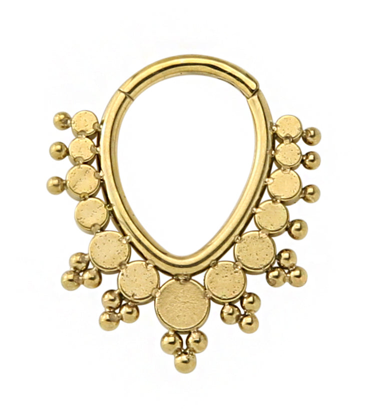 Gold PVD Colure Stainless Steel Hinged Segment Ring